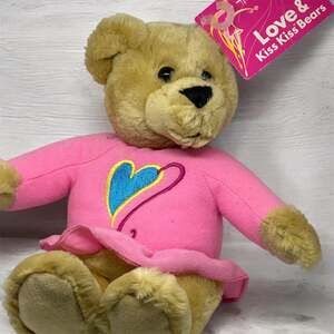 10" Hallmark Plush Pink Girl Teddy Bear Magnet Kissing Bears Stuffed Animal Toy